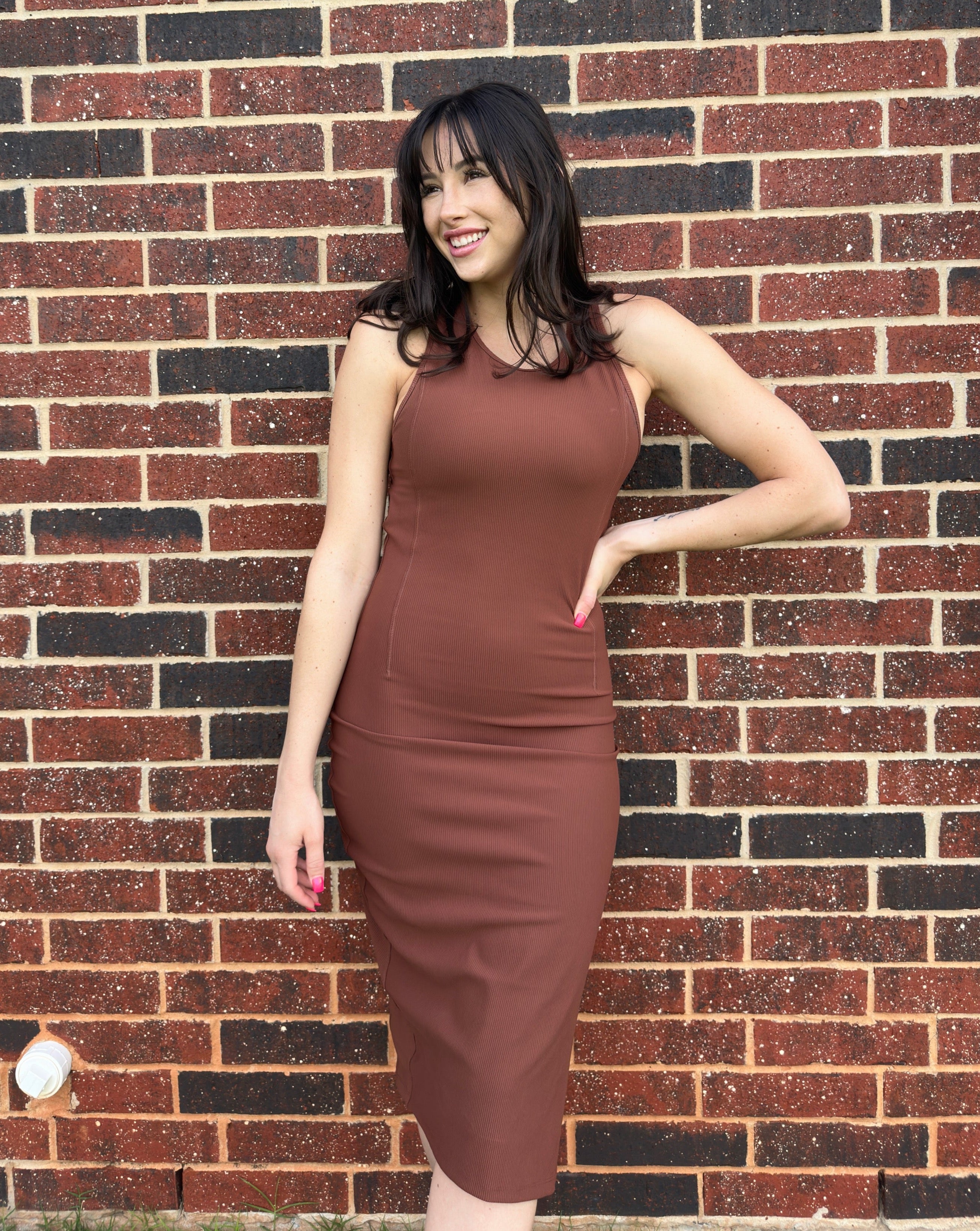 Day to Night Dress- Brown