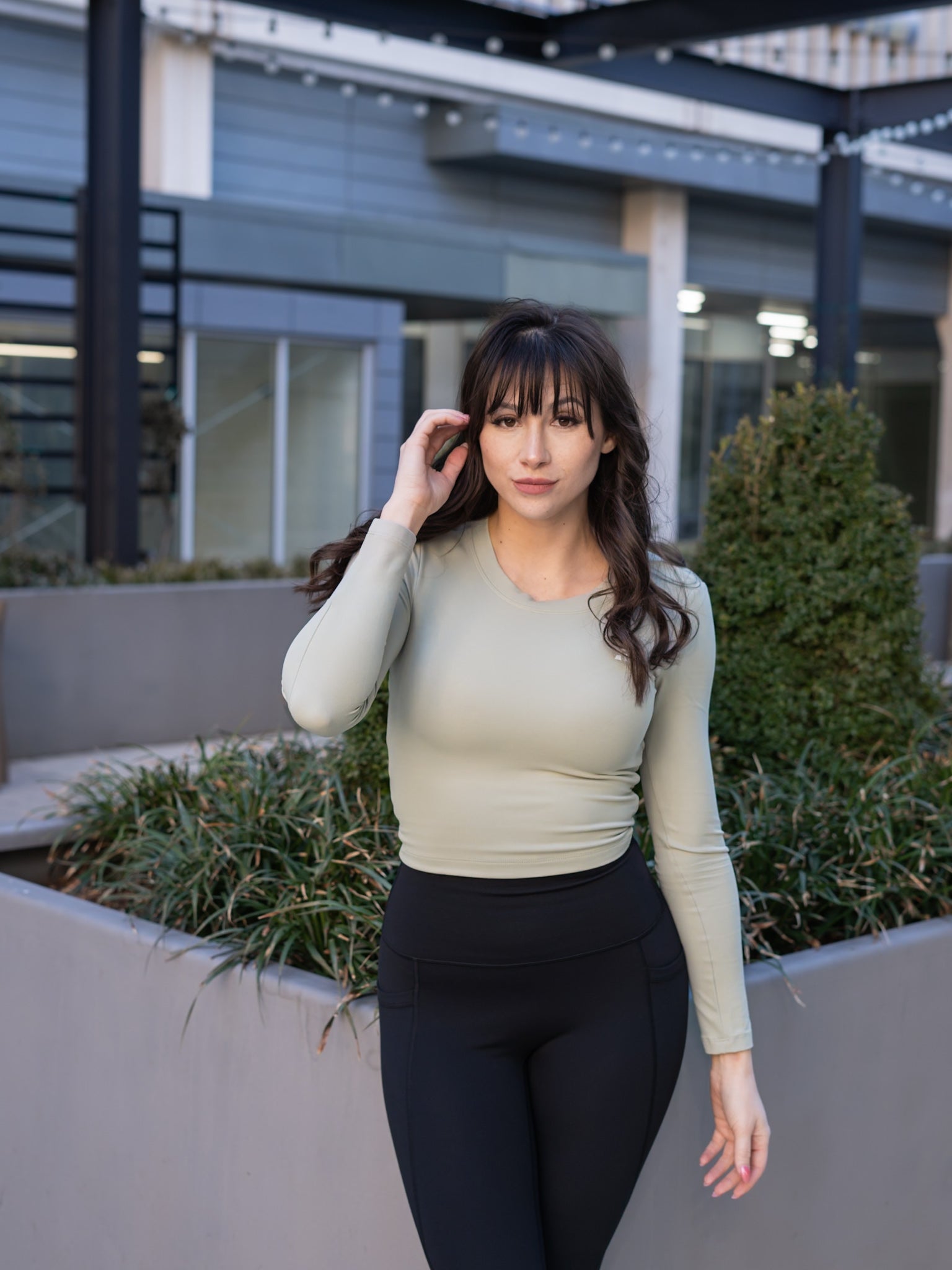 Peak Long Sleeve Top- Pale Green
