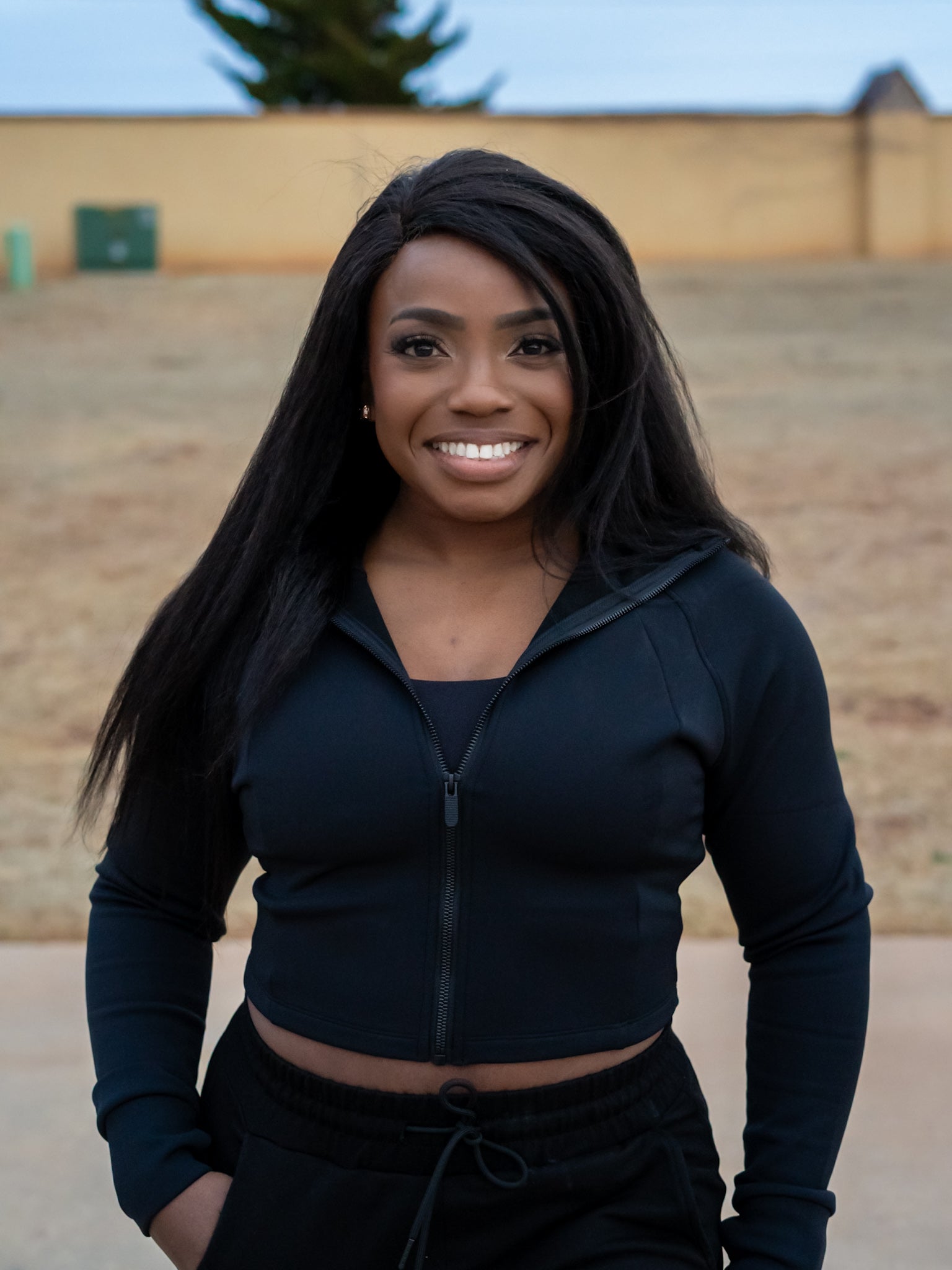 Breath Easy Cropped Zip Hoodie- Onyx