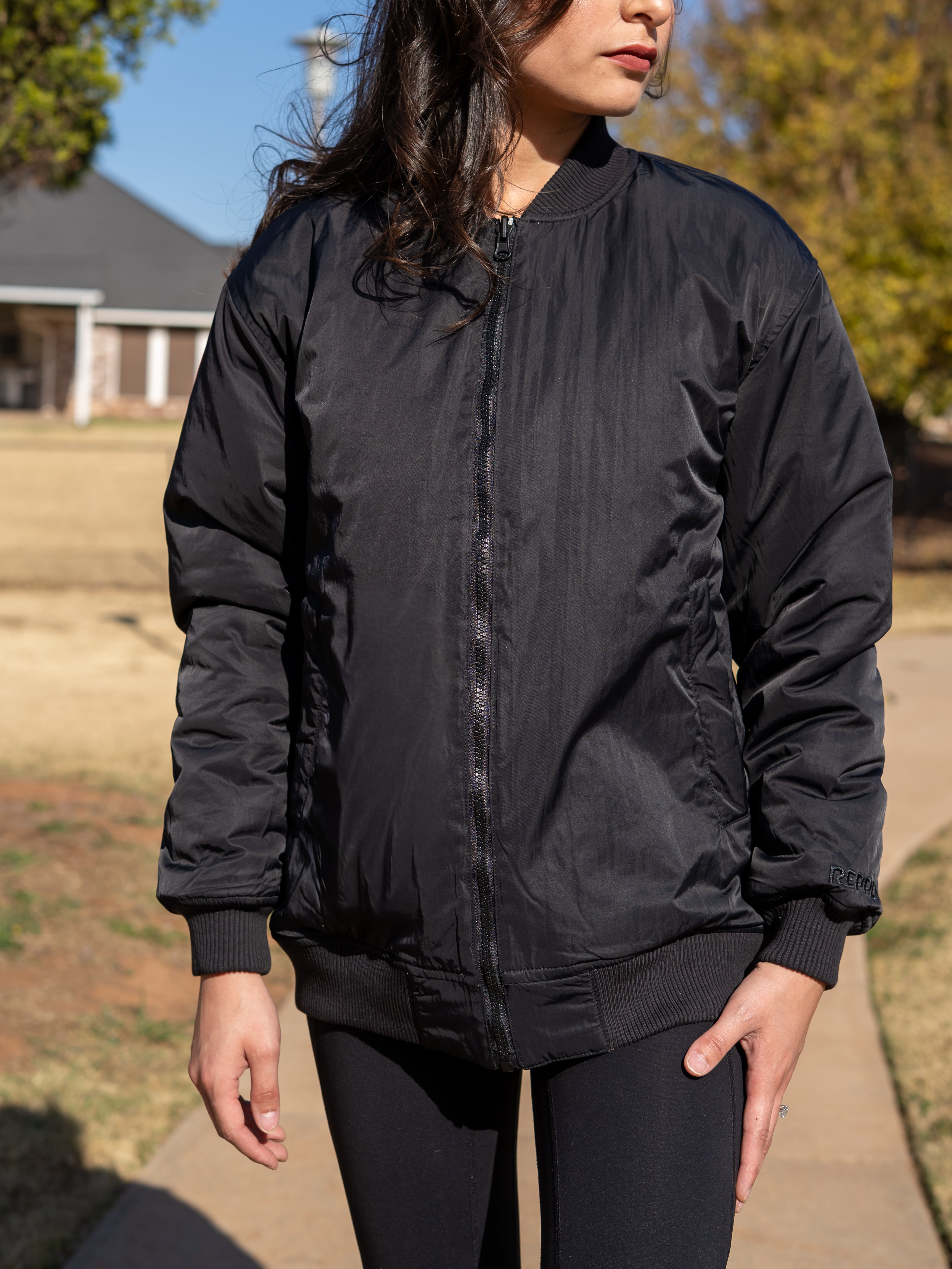 Reversible Bomber Jacket- Onyx/Mocha