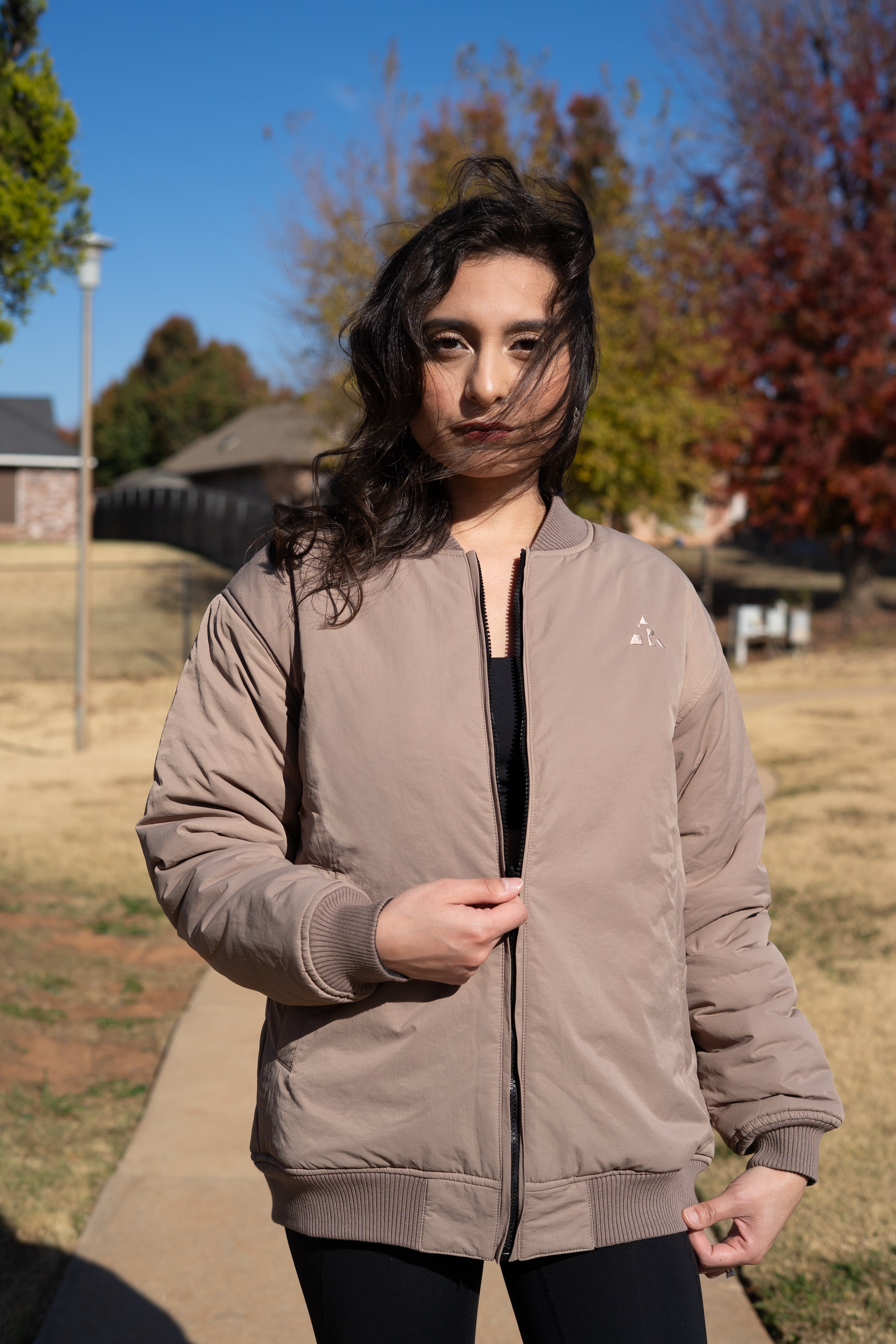 Reversible Bomber Jacket- Onyx/Mocha