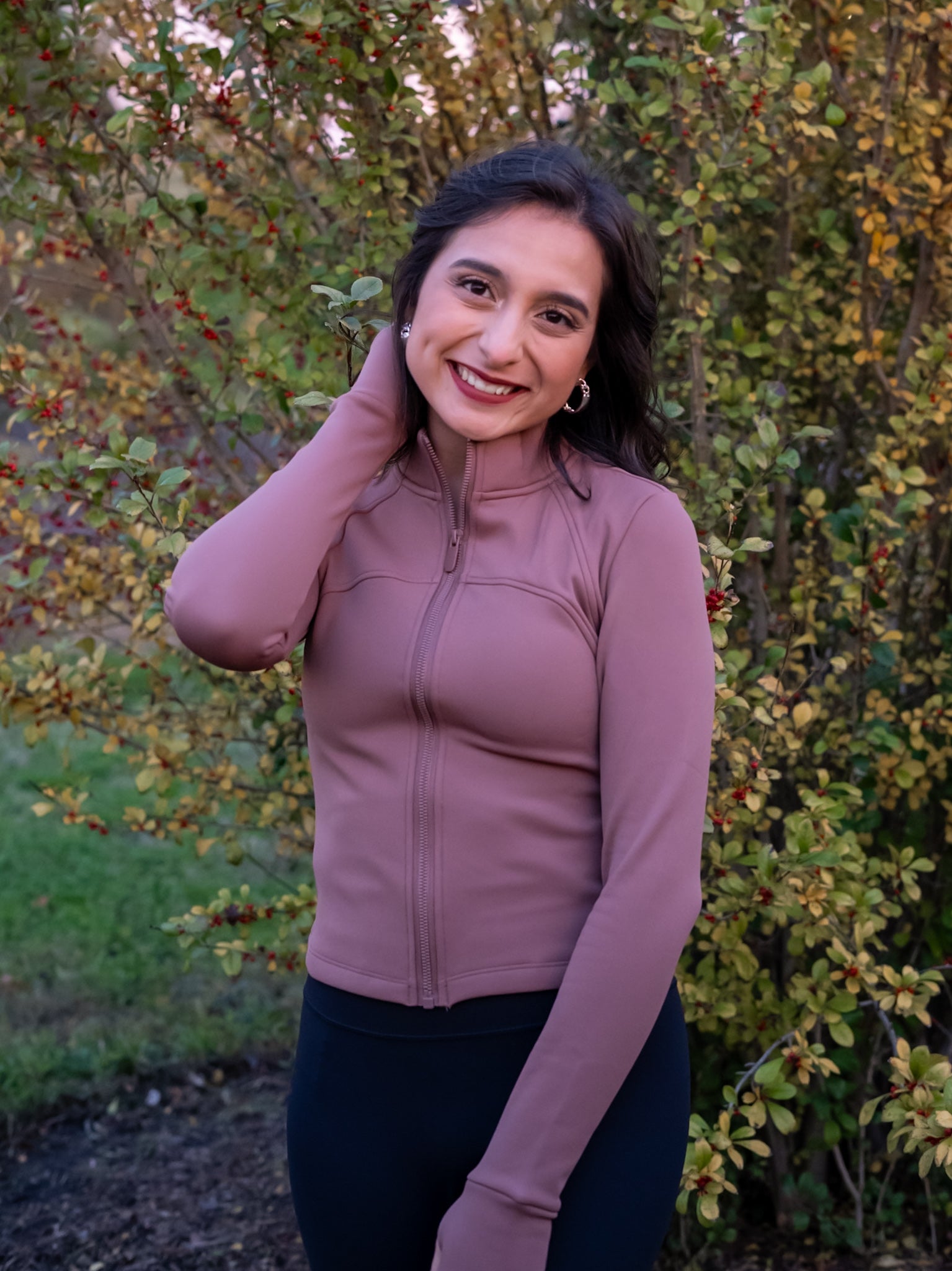 Breath Easy Cropped Zip - Clay