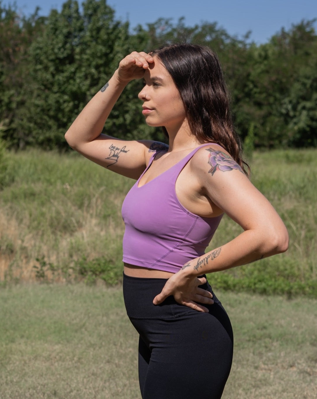 Eclipse Cropped Tank- Lilac