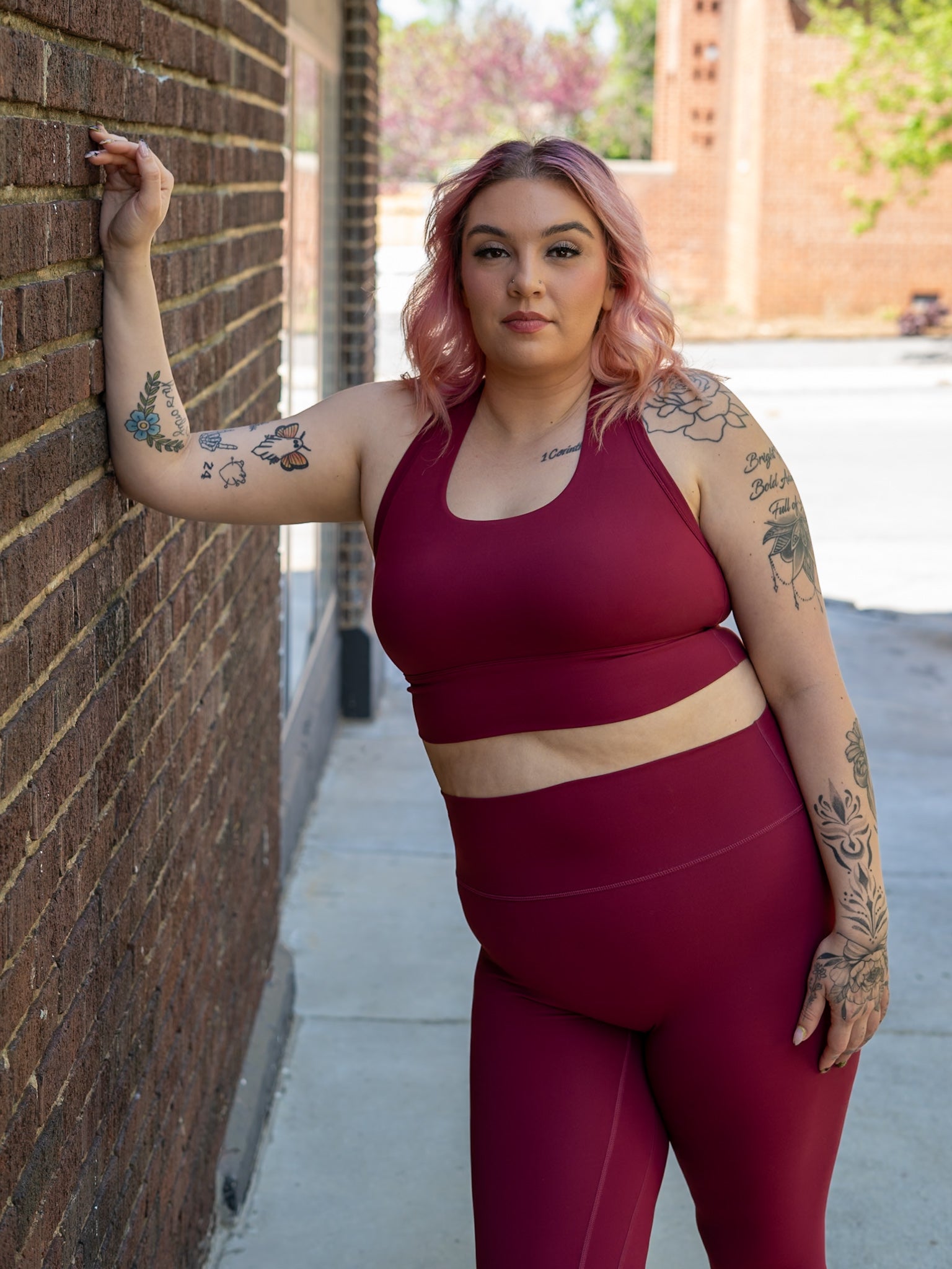 Verge High Waisted Leggings- Cranberry