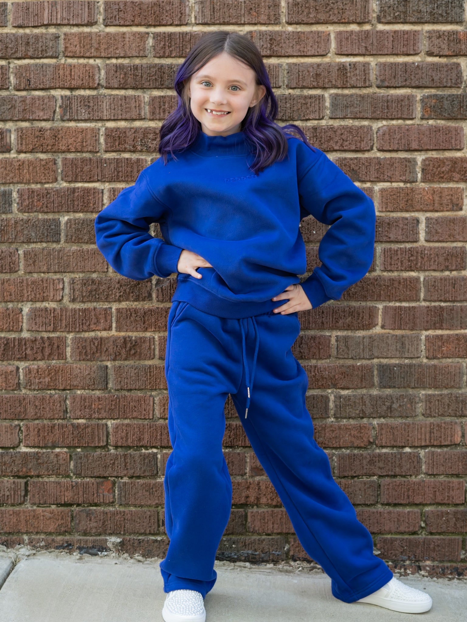 Kids Sweat Set - Cobalt (Crewneck + Pants)