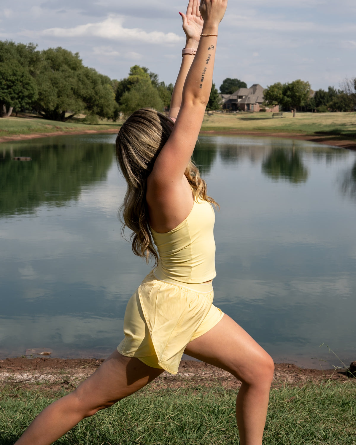 Pace Cropped Active Tank- Butter Yellow