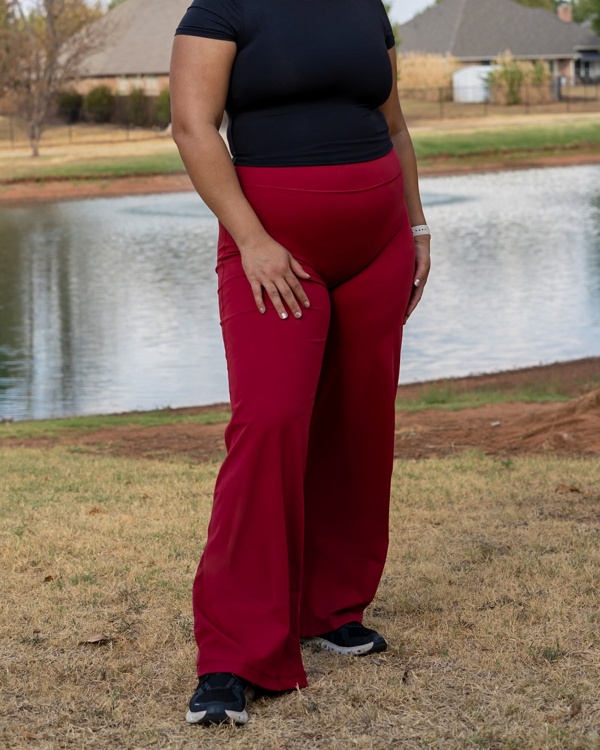 Reset Straight Leg Yoga Pants- Red