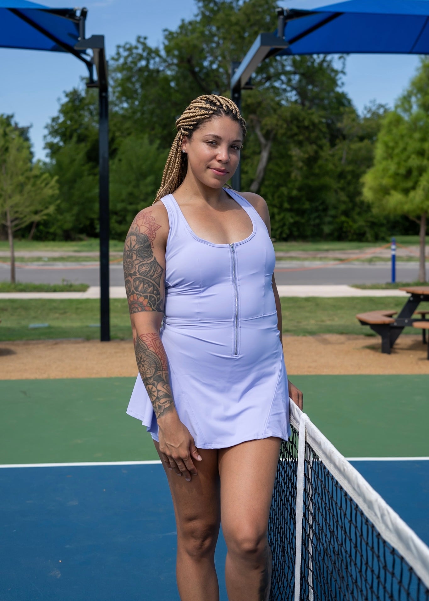 The Easy Zip Tennis Dress- Lavender