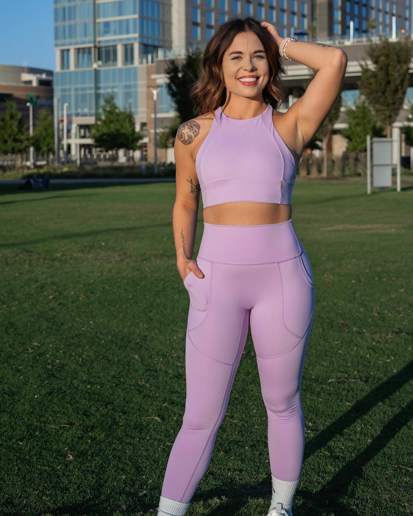 Synergy High Waisted Leggings- Lavender