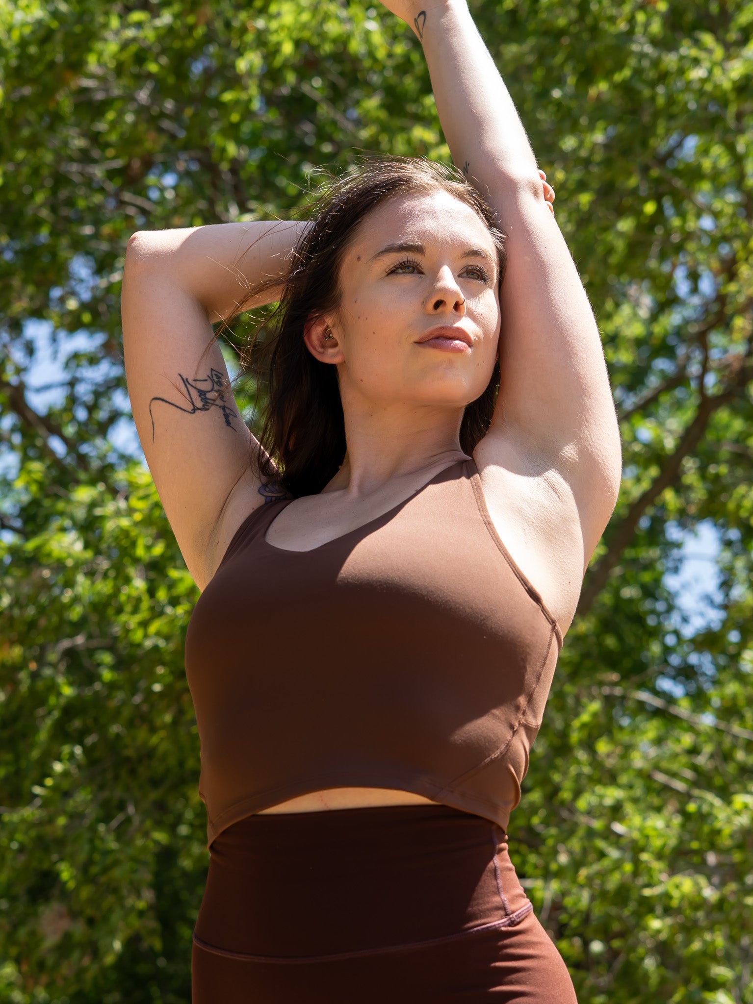 Eclipse Cropped Tank- Brown