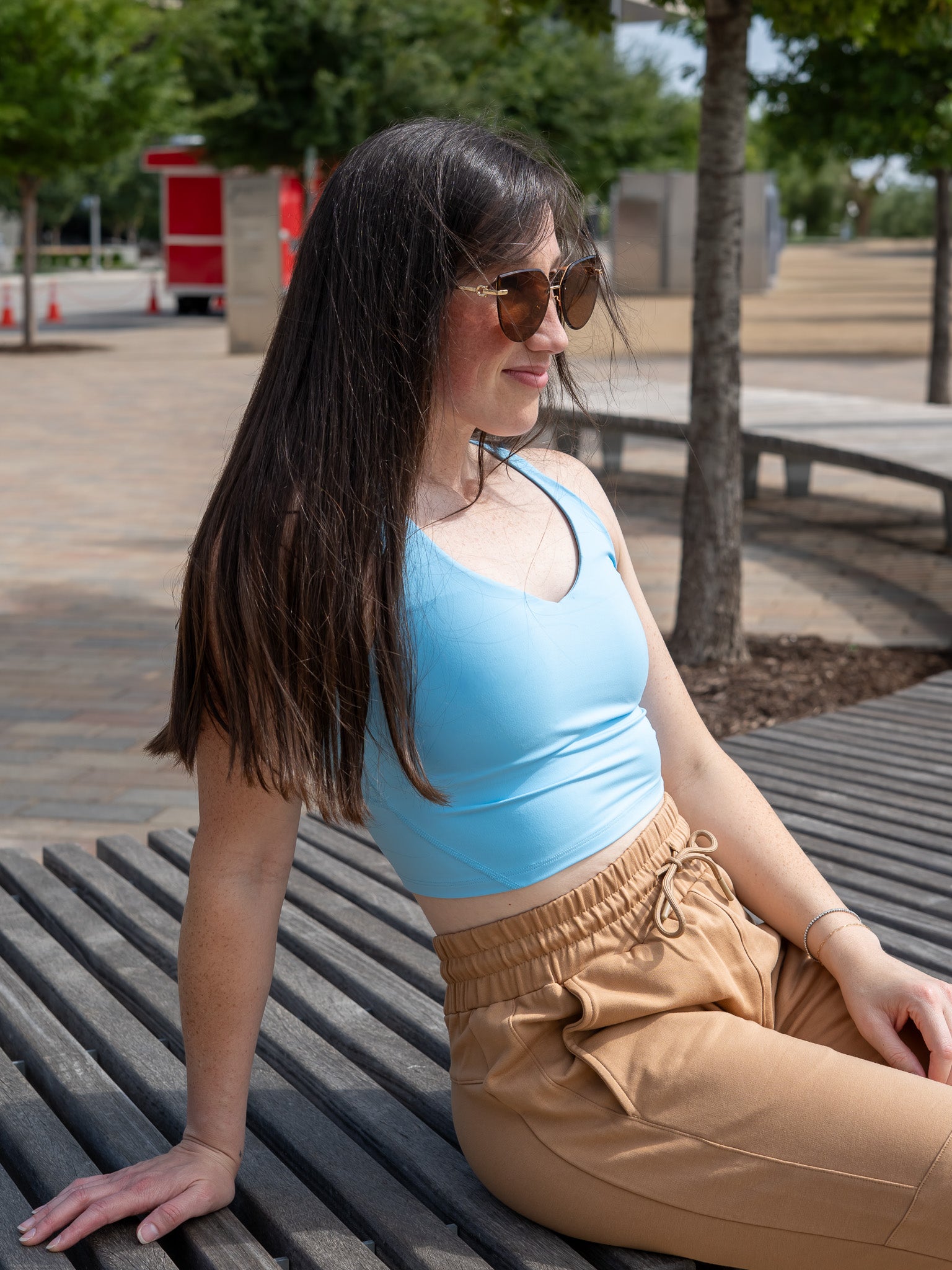 Eclipse Cropped Tank- Light Blue