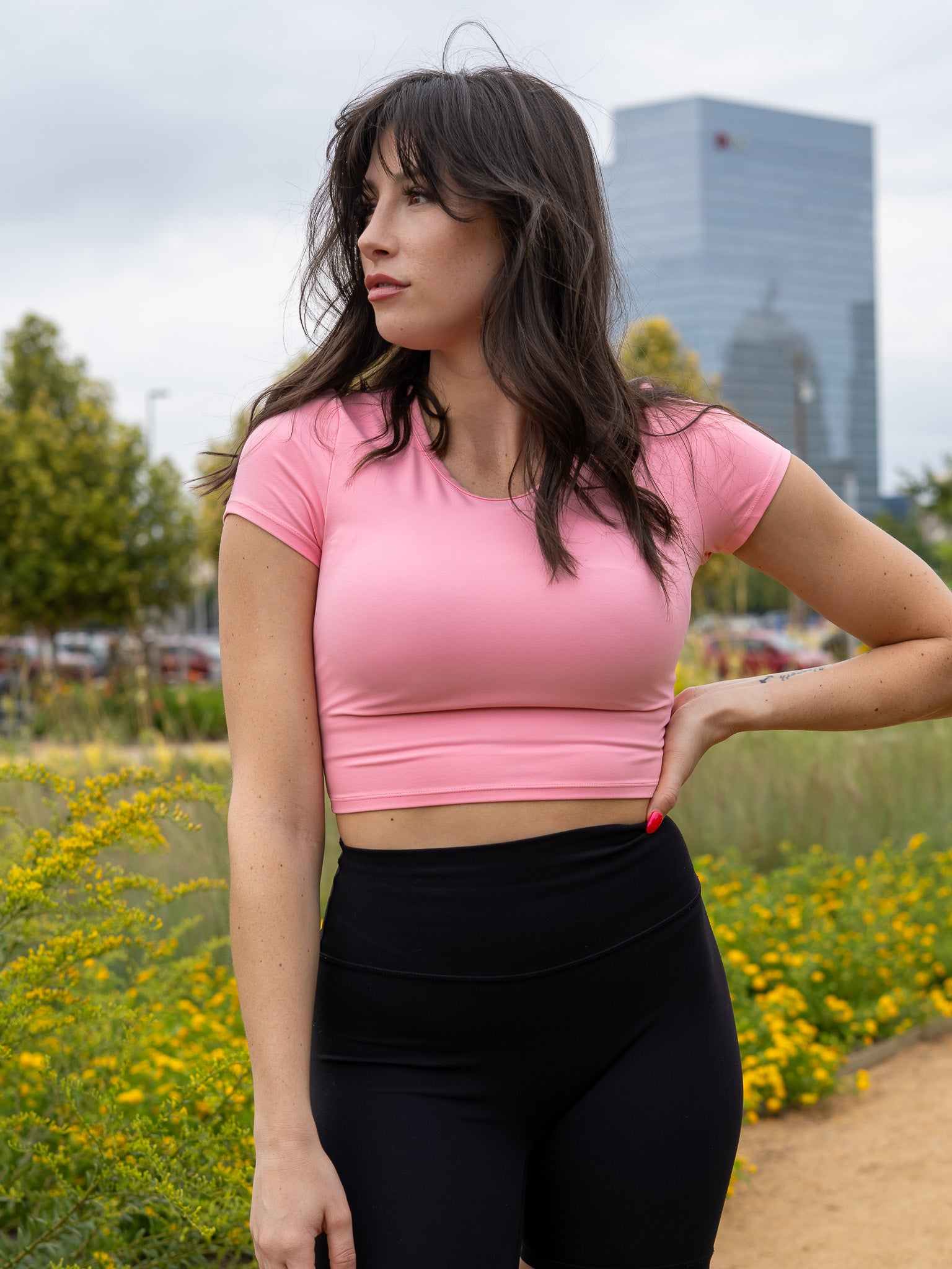 Allure Crop- Bright Pink