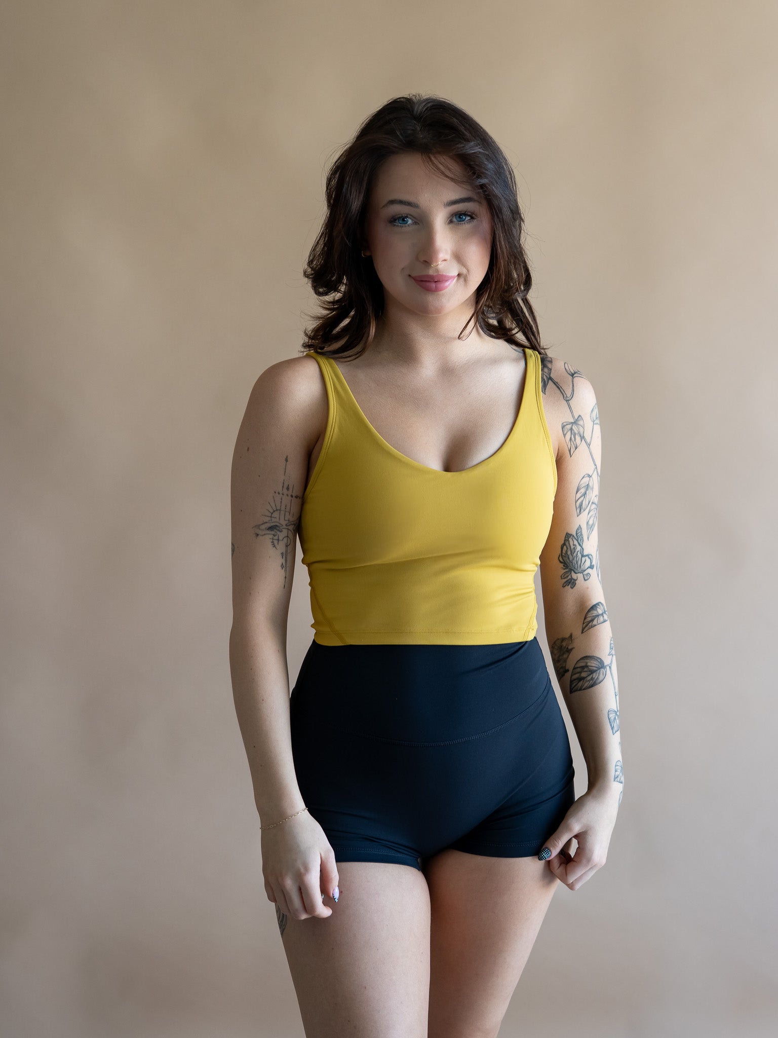 Eclipse Cropped Tank- Golden Yellow