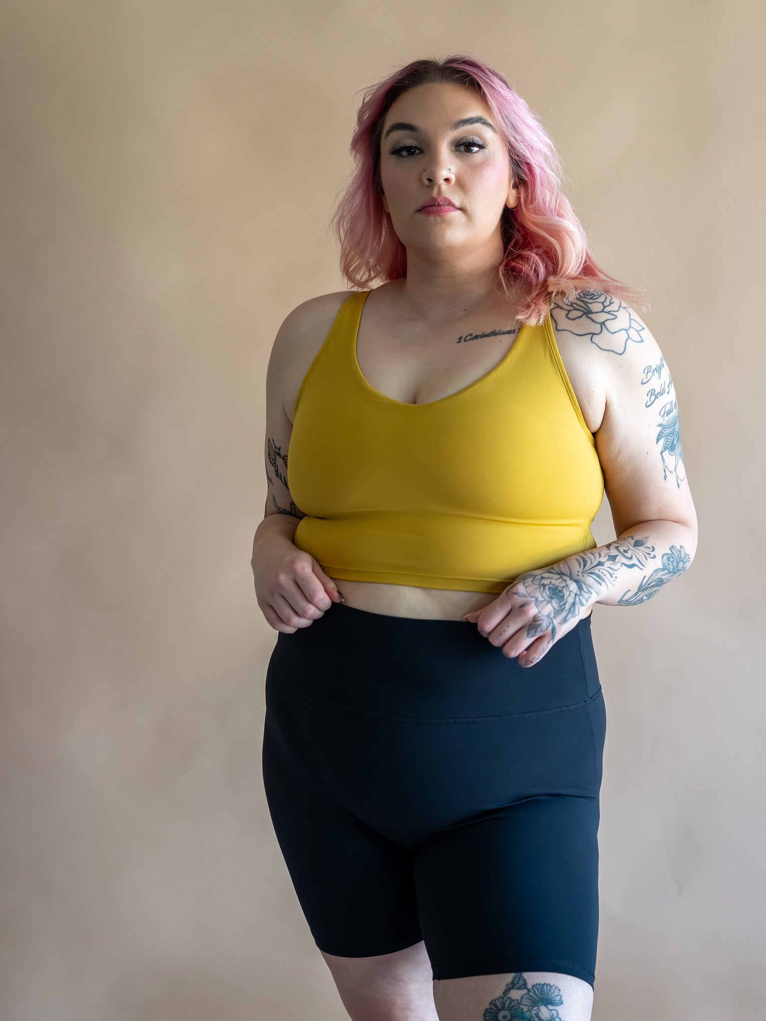 Eclipse Cropped Tank- Golden Yellow