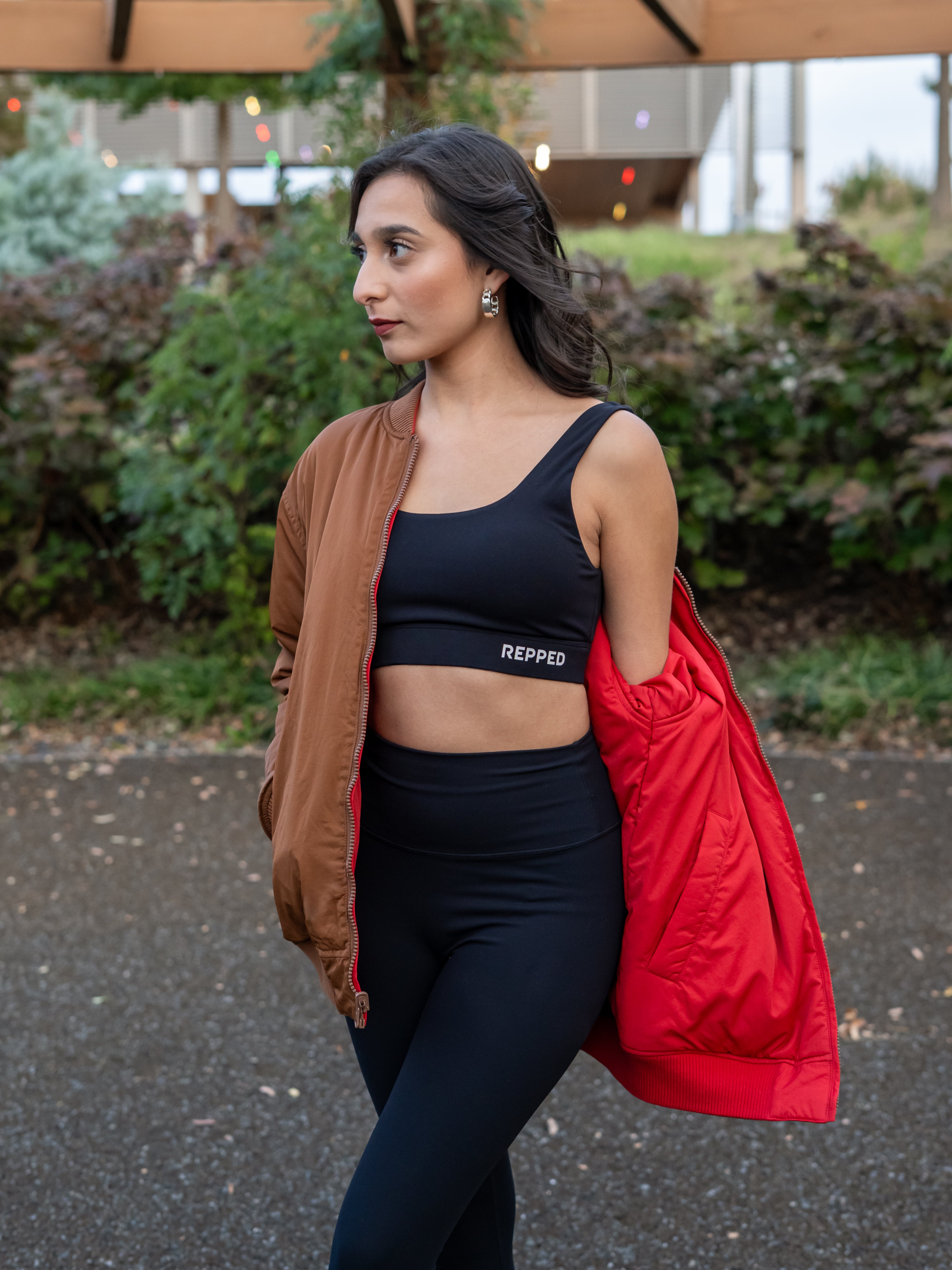 Reversible Bomber Jacket- Cocoa/Cherry