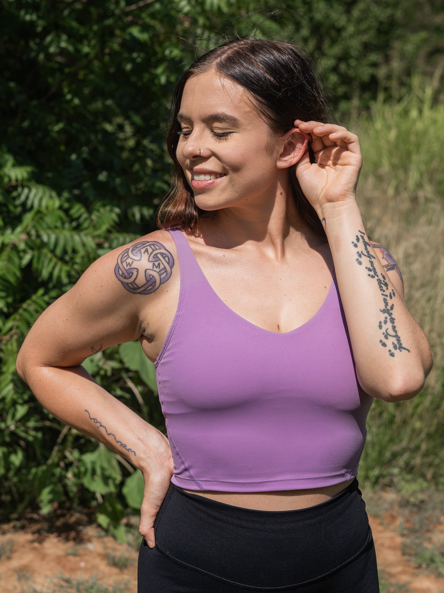 Eclipse Cropped Tank- Lilac