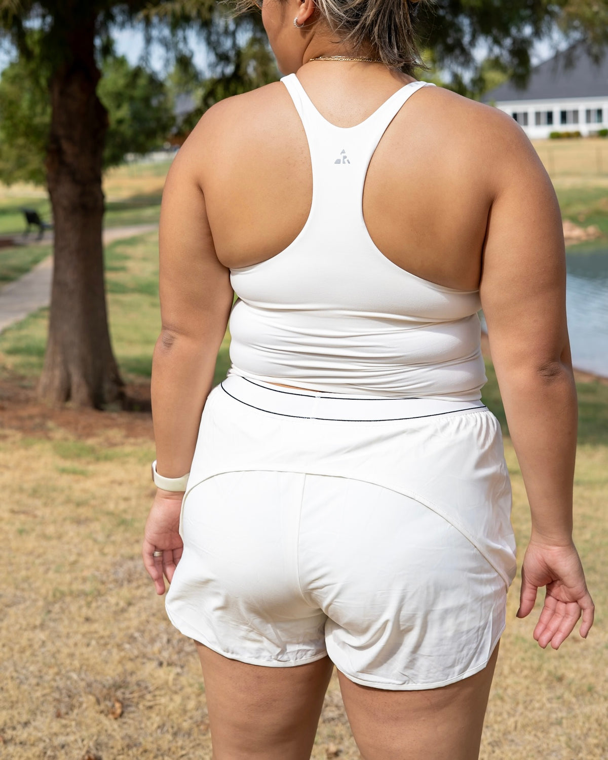 Pace Cropped Active Shorts- White