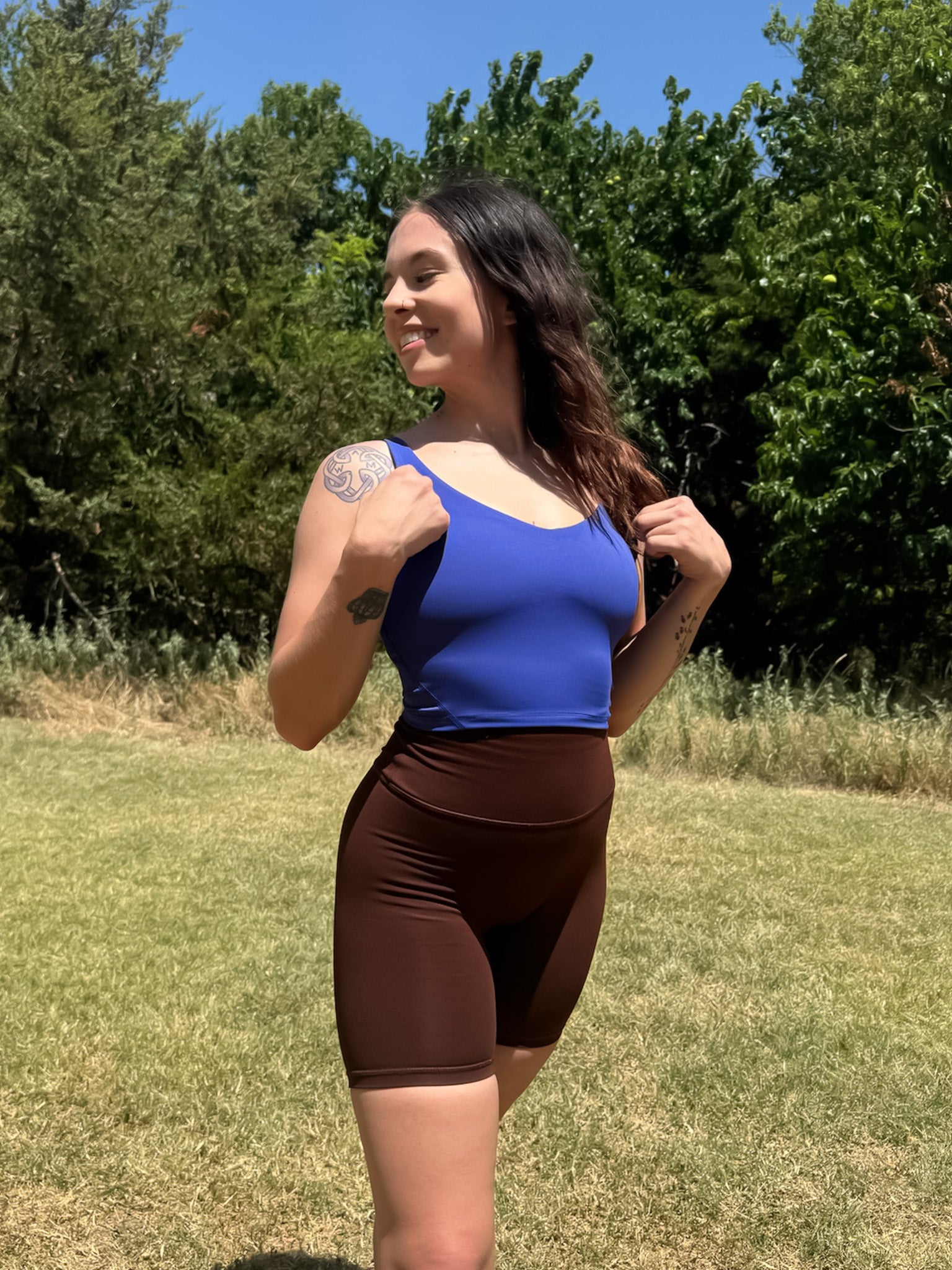 Eclipse Cropped Tank- Cobalt Blue
